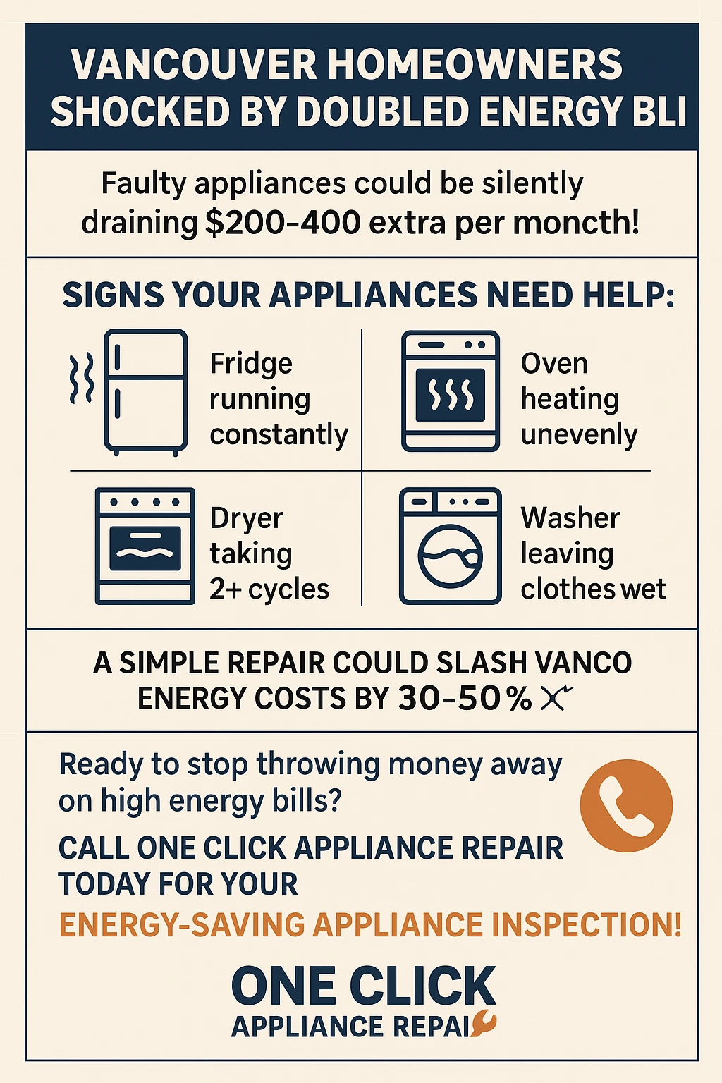 Appliance energy efficiency key takeaways infographic