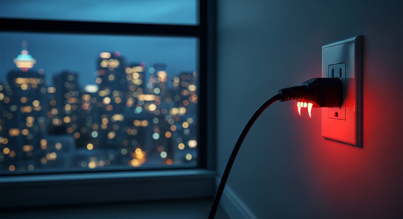 Energy vampire concept in a Vancouver home
