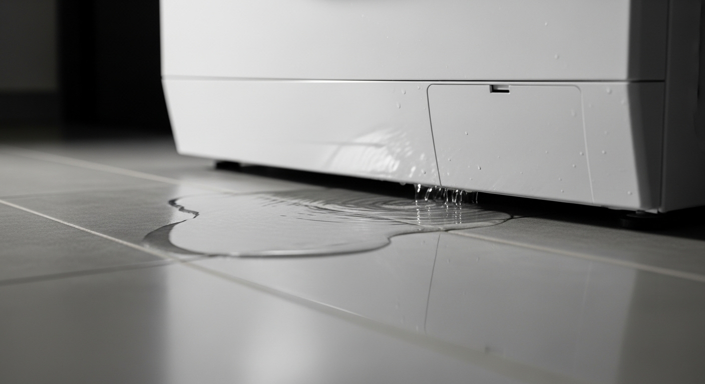 Water leaking from an appliance, a common warning sign