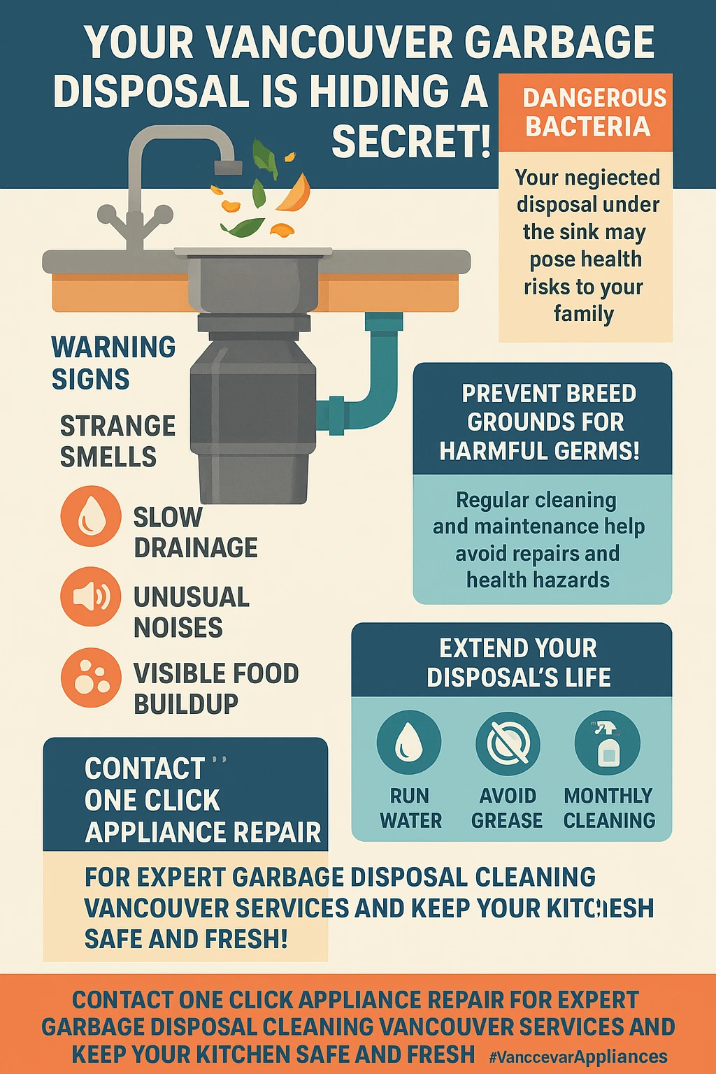 Garbage disposal maintenance in Vancouver infographic