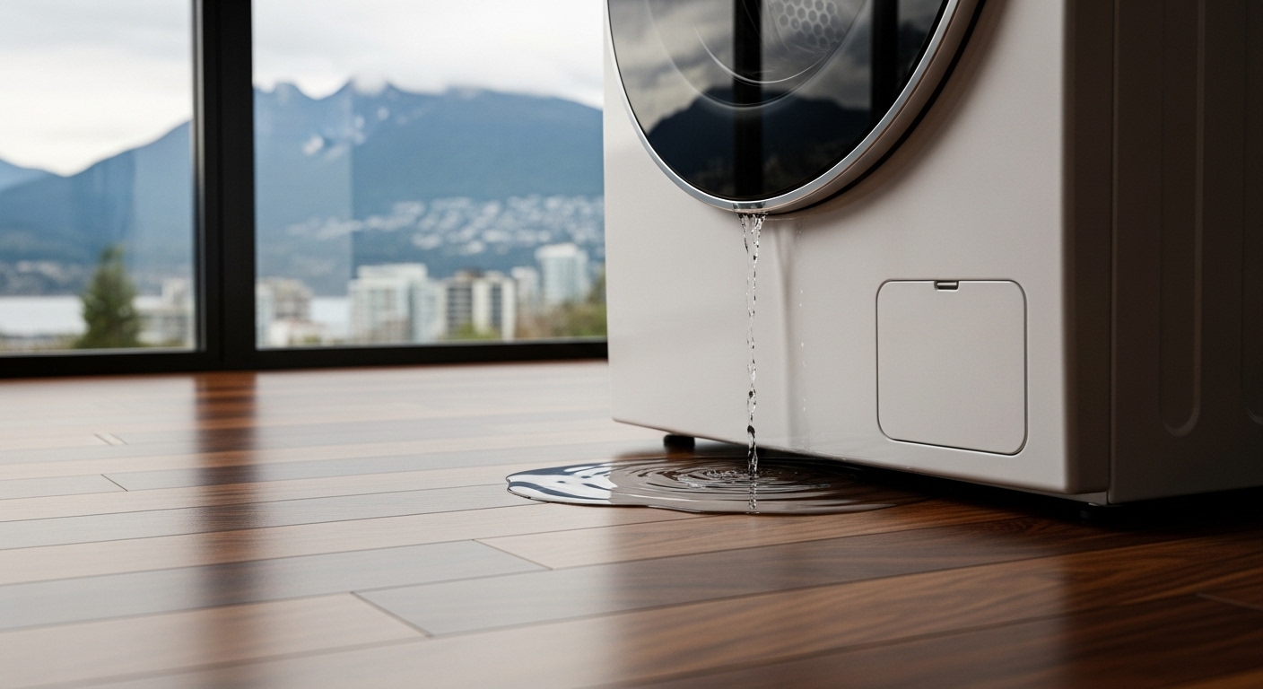 Hidden water damage from an appliance leak in a Vancouver home