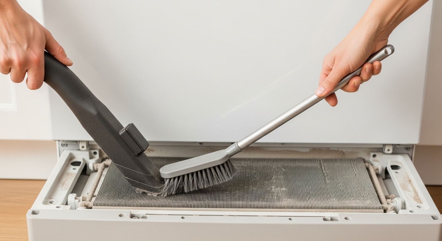 Cleaning refrigerator condenser coils for holiday efficiency