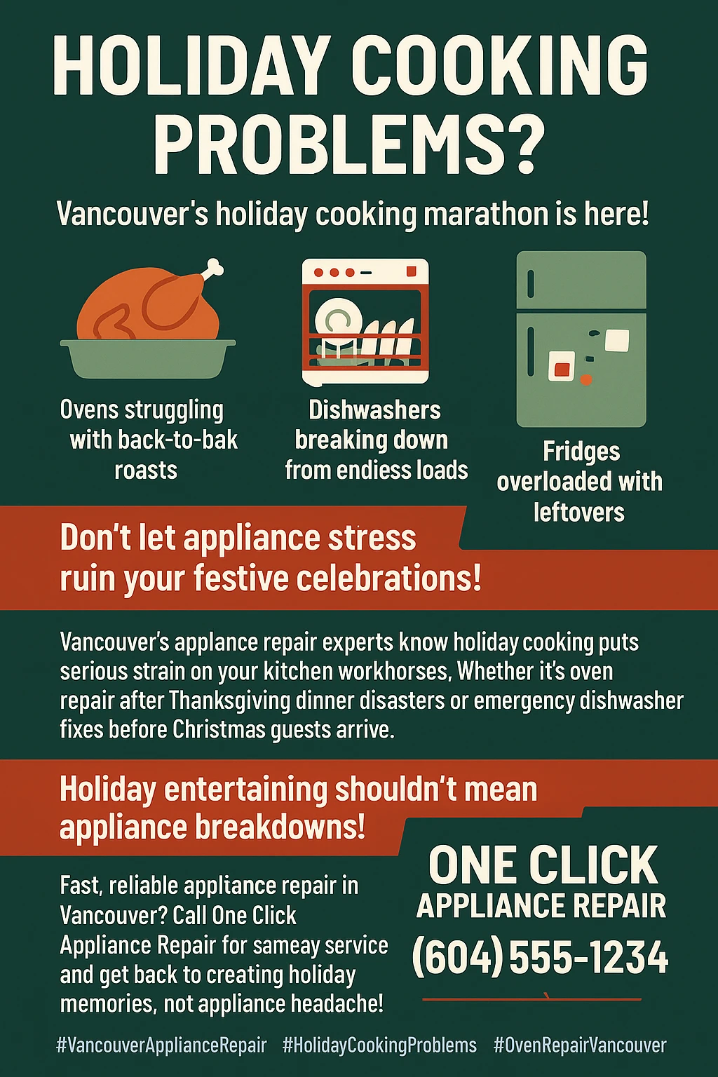Vancouver appliance repair holiday cooking maintenance infographic