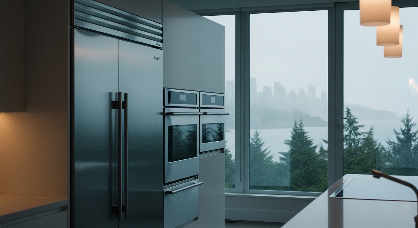 Vancouver coastal kitchen with high-end appliances