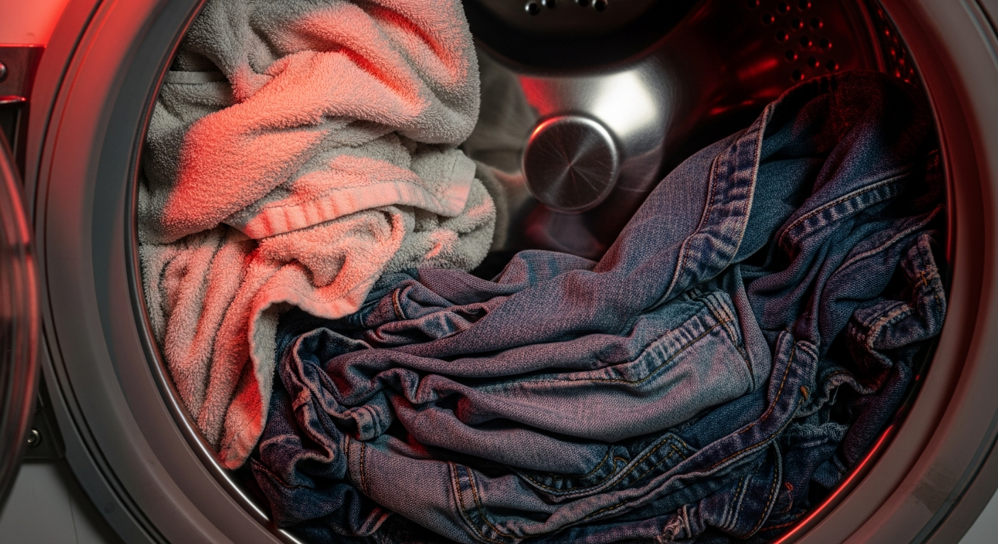 Overloaded washing machine mechanical strain