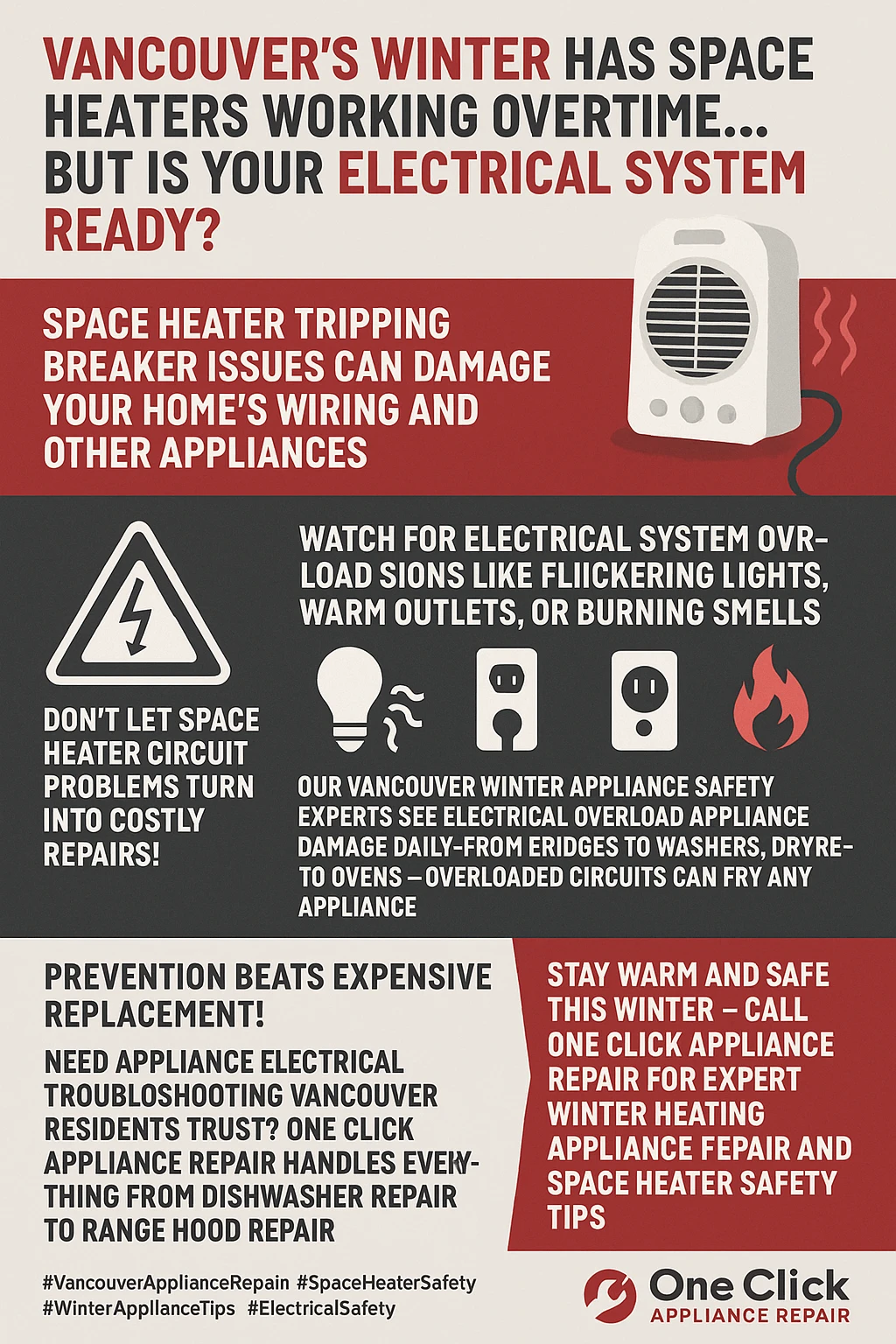 Space heater electrical problems Vancouver infographic takeaways