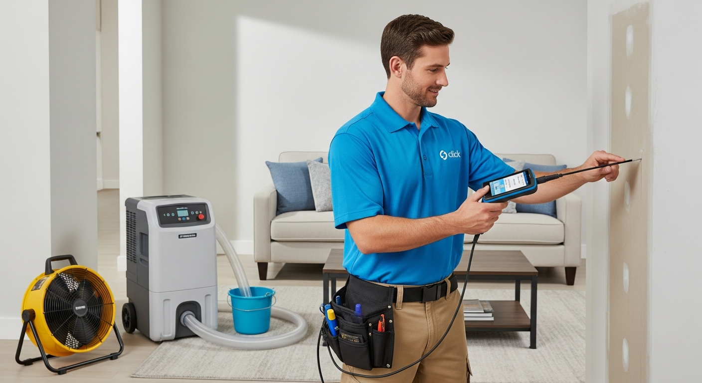 restoration technician detecting moisture vancouver home