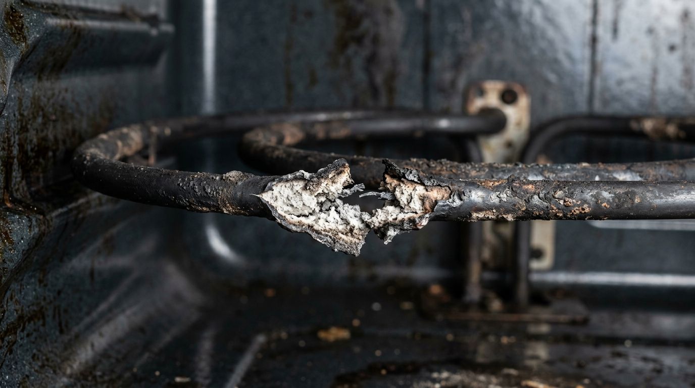Broken electric oven heating element coil