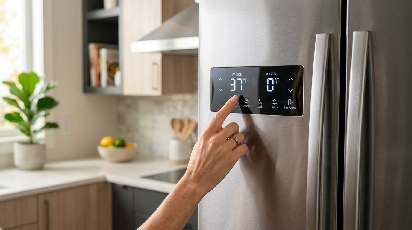 Checking fridge temperature settings